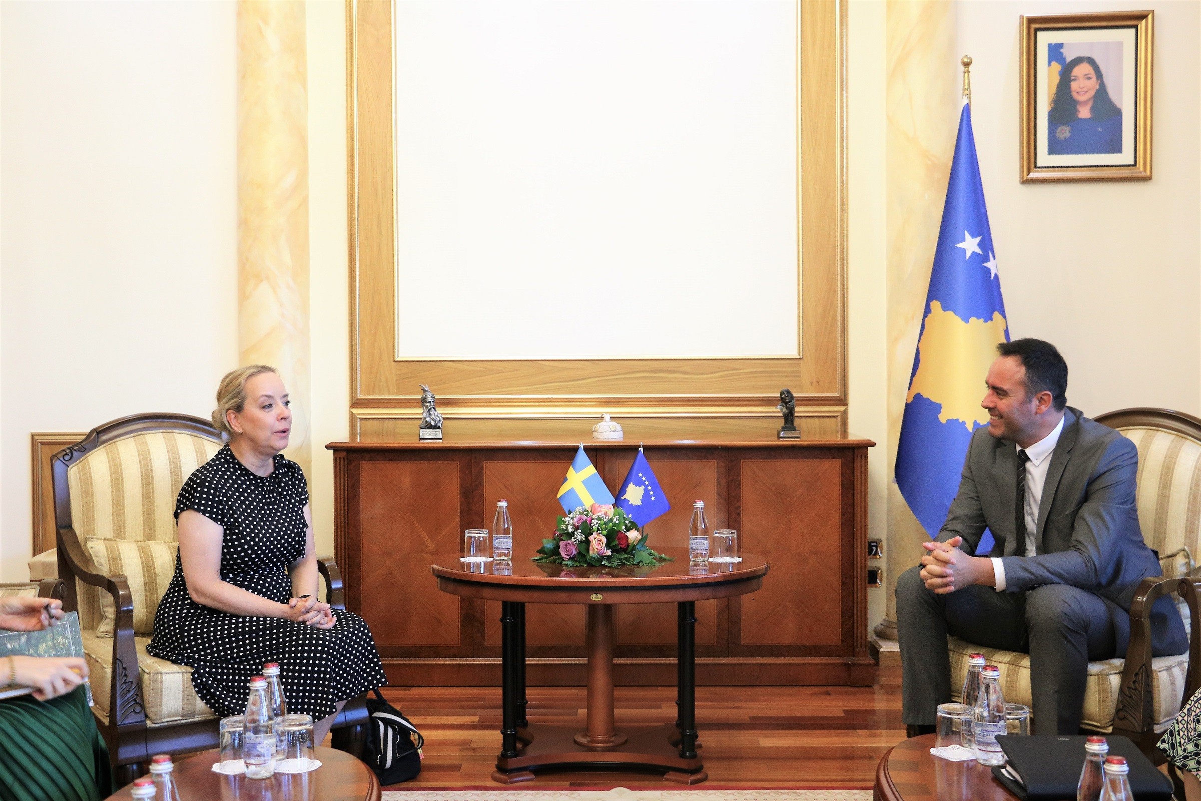 Kryetari Konjufca priti në takim lamtumirës ambasadoren e Suedisë në Kosovë